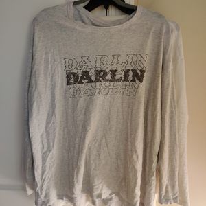 Aerie oversized distressed long sleeve tee /Darlin
